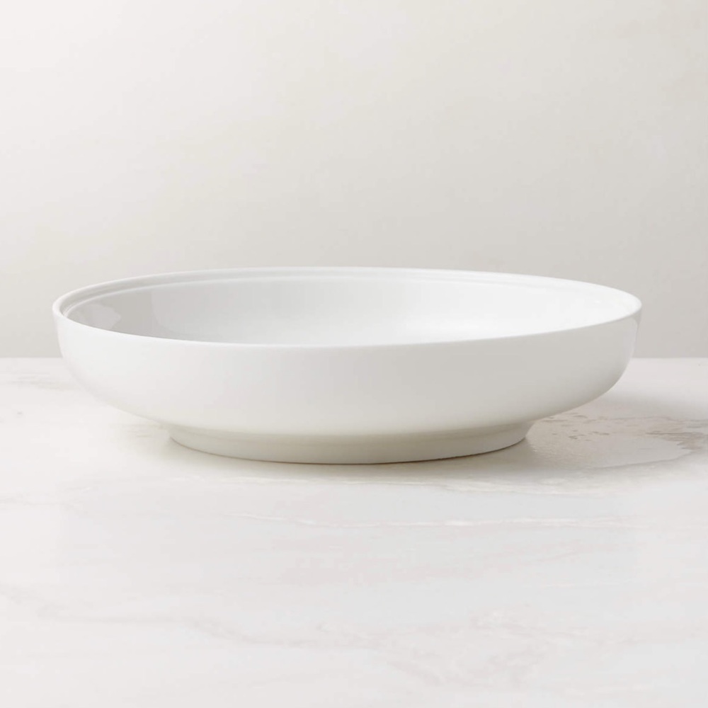 New! CB2 Modern New Bone China White Pasta Bowl